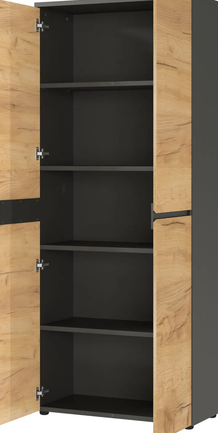 Aktenregal LISSABON 80 x 196 cm Graphit/ Navarra Eiche