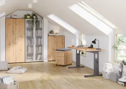 Aktenschrank 80 x 114,4 cm Graphit/ Ahorn