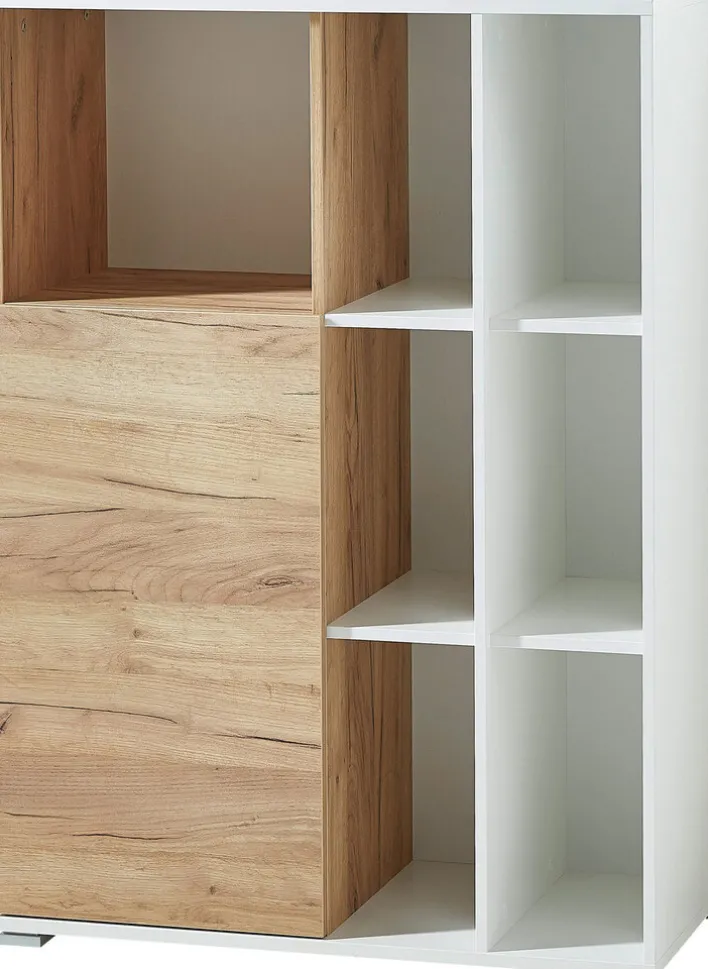 Aktenschrank LION 85 x 120 cm Weiß/ Navarra-Eiche