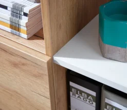 Aktenschrank LION 85 x 120 cm Weiß/ Navarra-Eiche