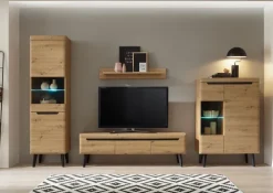 Anbauwand N1 TORGE 4-teilig 343 x 197 cm Eiche Artisan Dekor