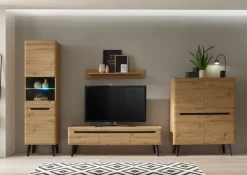 Anbauwand N5 TORGE 4-teilig 360 x 197 cm Eiche Artisan Dekor