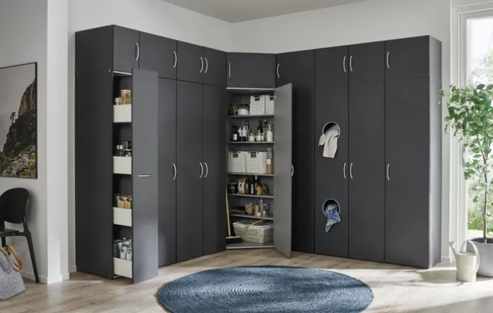 Apothekerschrank MULTIRAUMKONZEPT 30 x 185 cm graphitfarben