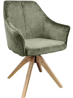 Armlehnstuhl Jessy Cord/Microfaser grün