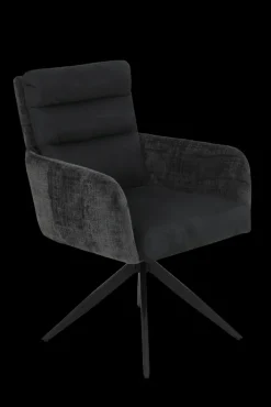 Armlehnstuhl LEANDRA 2er Set Wildlederoptik anthrazit innen und Webstoff außen