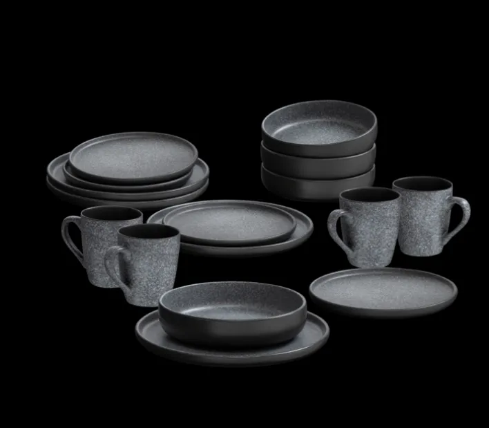 Arte Viva Kombiservice GRANIT 146-teilig Steinzeug dunkelgrau