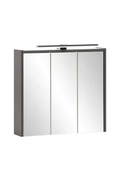 Bad Spiegelschrank PALERMO 65 x 62,7 x 16 cm Anthrazit/Spiegel