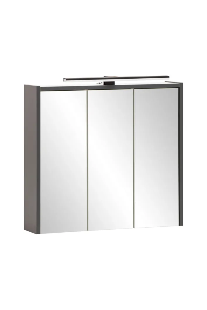 Bad Spiegelschrank PALERMO 65 x 62,7 x 16 cm Anthrazit/Spiegel