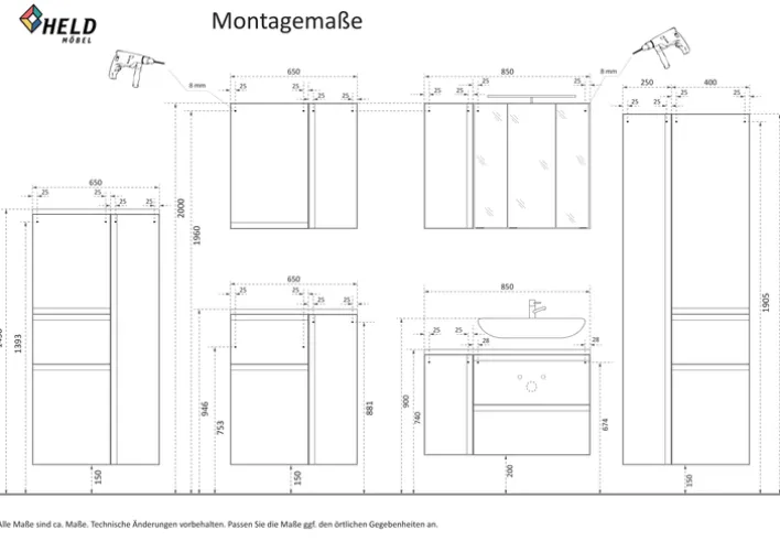Bad-Hängeschrank GENT weiß/braun 40 cm