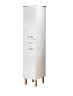 Bad-Hochschrank ALINA braun/weiß