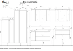 Bad-Hochschrank GENT grau/braun