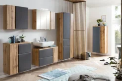 Bad-Hochschrank GENT grau/braun