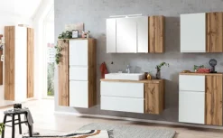 Bad-Seitenschrank GENT weiß/braun 65cm 2-türig