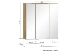 Bad-Spiegelschrank GENT weiß/braun 60cm