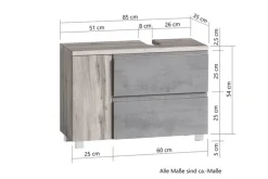 Bad-Waschbeckenunterschrank GENT weiß/braun