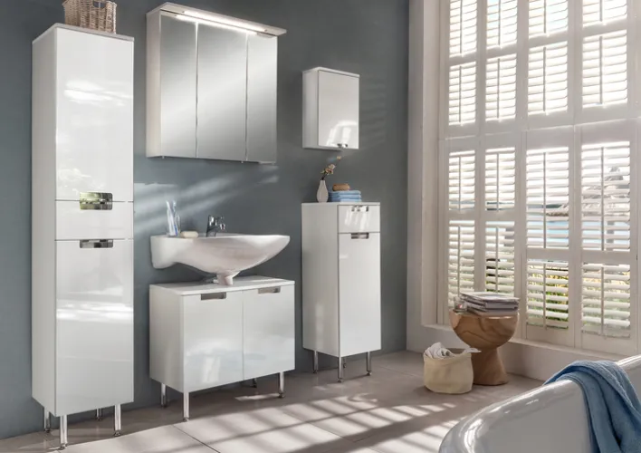 Bad-Waschbeckenunterschrank MARS braun/weiß