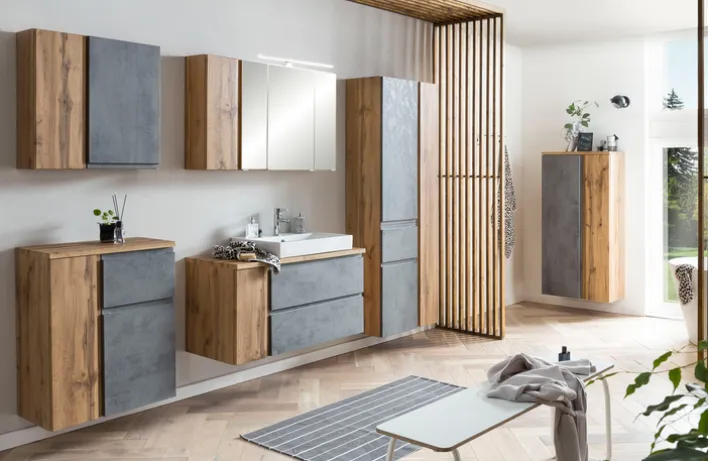 Bad-Waschtisch GENT hellgrau/braun 105cm