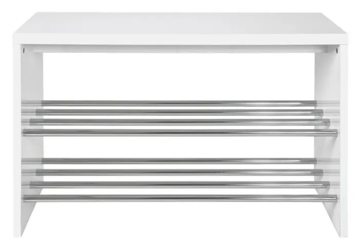 Bank 81 x 55 x 30 cm Holznachbildung weiß