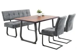 Bank LUISE mit Rückenlehne anthrazit