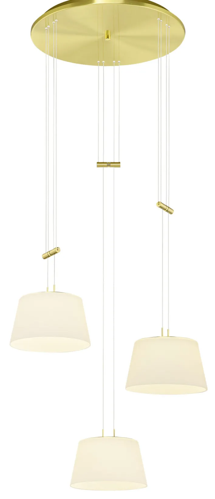 BANKAMP LED Pendelleuchte CONUS 3-flg messingfarbig