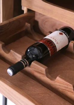 Barschrank PURO 67 x 150 x 42 cm Akazie Massivholz/anthrazit