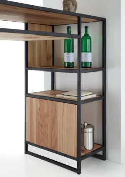 Bartisch LOGAN Massiv Eiche braun /schwarz