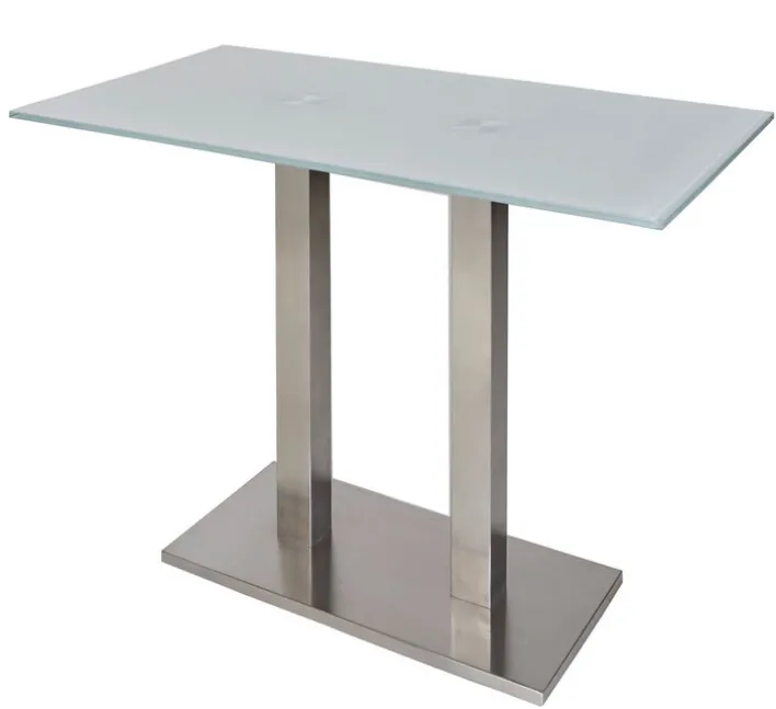 Bartisch TIRAMO Glasplatte Weiß ca. 120 x 105 x 70 cm