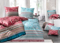 bassetti Mako-Satin-Bettwäsche BURANO V.V1 135 x 200 cm grün