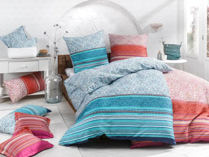 bassetti Satin-Bettwäsche ARONA 135 x 200 cm blau