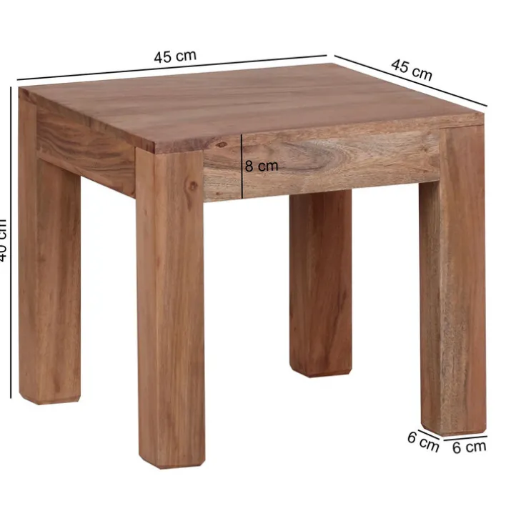Beistelltisch 45 x 45 cm Akazie