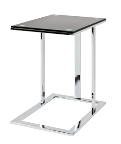 Beistelltisch 54 x 37 cm chromfarbig/schwarz