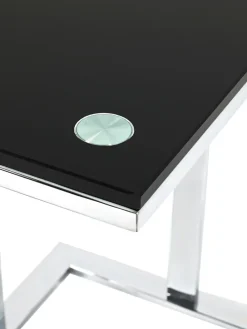 Beistelltisch 54 x 37 cm chromfarbig/schwarz