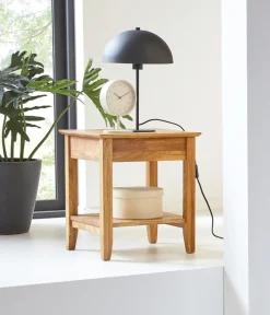 Beistelltisch 45 x 45 cm Eiche massiv braun