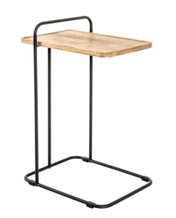 Beistelltisch 35 x 49 cm Eiche massiv/schwarz