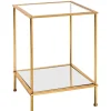 Beistelltisch 39 x 39 cm Glas/goldfarbig