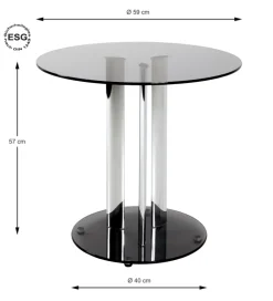 Beistelltisch 59 x 57 cm grau/chromfarbig