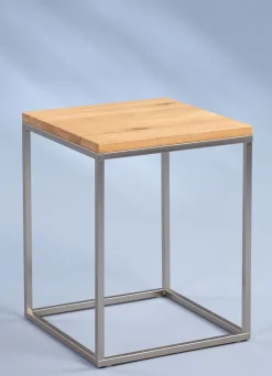 Beistelltisch 40 x 40 cm RALF Metall/Holznachbildung braun