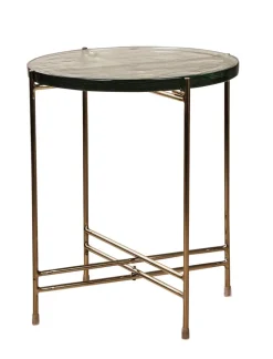 Beistelltisch 38 x 50 cm rund Casted Glass Clear