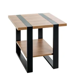 Beistelltisch 45 x 45 cm Schwarz/ Eiche dunkel