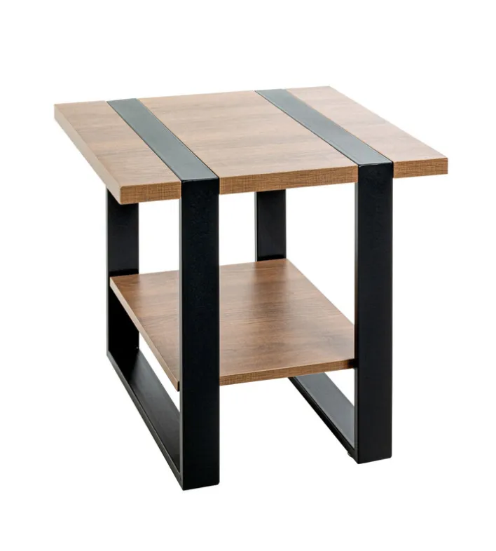 Beistelltisch 45 x 45 cm Schwarz/ Eiche dunkel