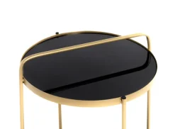 Beistelltisch 38 x 38 cm schwarz/goldfarbig