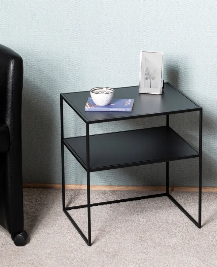 Beistelltisch 50 x 40 cm schwarz