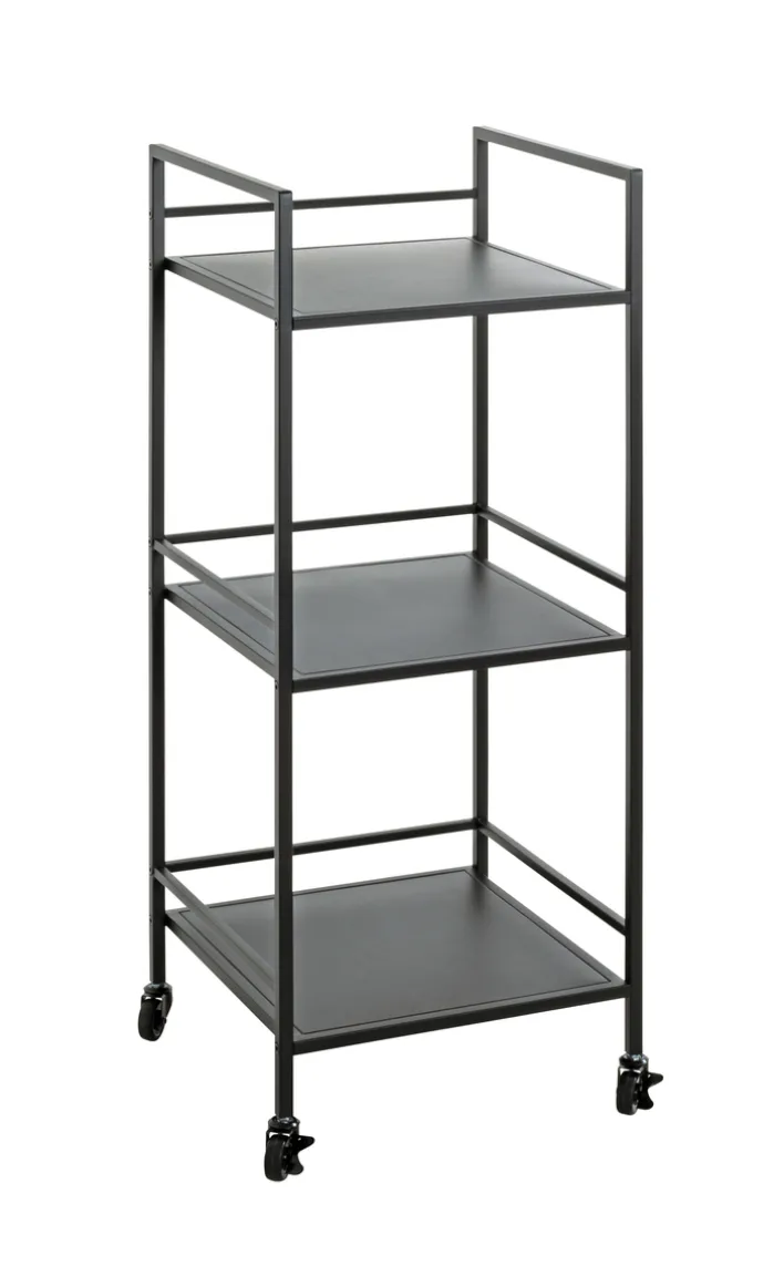 Beistelltisch auf Rollen 35 x 92 cm schwarz