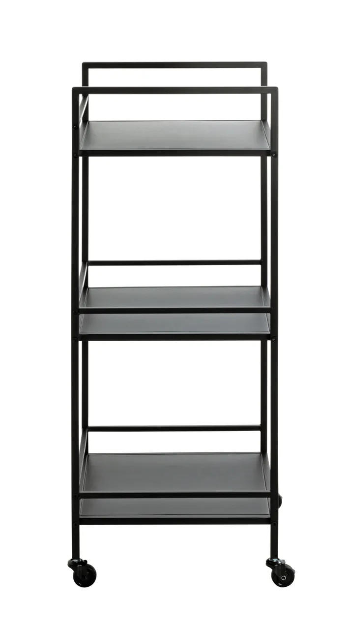 Beistelltisch auf Rollen 35 x 92 cm schwarz