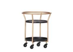 Beistelltisch AURELIA 52 x 61 x 52 cm goldfarbig/Akazie Massivholz schwarz