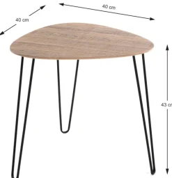 Beistelltisch BOLOGNA2 40 cm schwarz/ Eiche