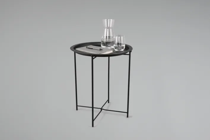 Beistelltisch CAROLINA Ø 43 cm schwarz