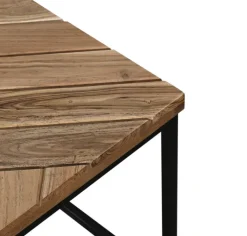 Beistelltisch 2er Set LUANDA Massivholz Akazie natur/schwarz