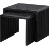 Beistelltisch 2er Set WILLA Teakholz schwarz