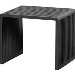 Beistelltisch 2er Set WILLA Teakholz schwarz